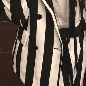 Black and White striped suit